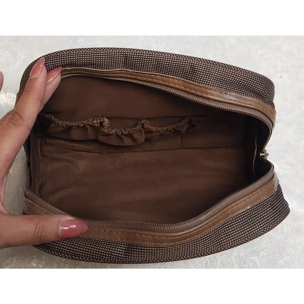 BVLGARI Mens Brown Emirates Toiletry Bag